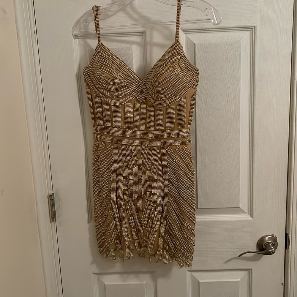 gold diamond dress